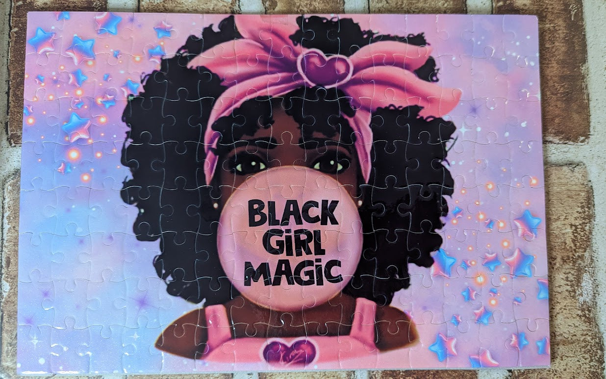 Black Girl Magic T-shirt + 120-Piece Puzzle Set
